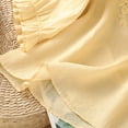 thumbnail image 6 of Dasayo Ladies Tops Ruffle Yellow Leisure 3/4 Sleeve Embroidered Buttons Blouses Shirts for Women XL, 6 of 9