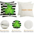 thumbnail image 6 of St.Patrick''s Day Pillow Covers 18X18 Inch Set of 2,Striped Shamrock Decorations Holiday Spring Decorative Pillow Case Decor for Sofa Couch (Green) AK014-18, 6 of 6