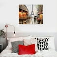 thumbnail image 4 of Nawypu  Eiffel Tower Romantic Couple Walking side-by-side Paris Café Canvas Wall Art Print Picture Painting, 4 of 4
