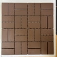 thumbnail image 5 of Olurrisa Solid Wood Interlocking Patio Deck Tiles - 44 packs 12" x 12" Indoor Outdoor Waterproof Flooring Tiles for Balcony, Backyard, Garden & Poolside, All Weather Use, Brown, 5 of 8