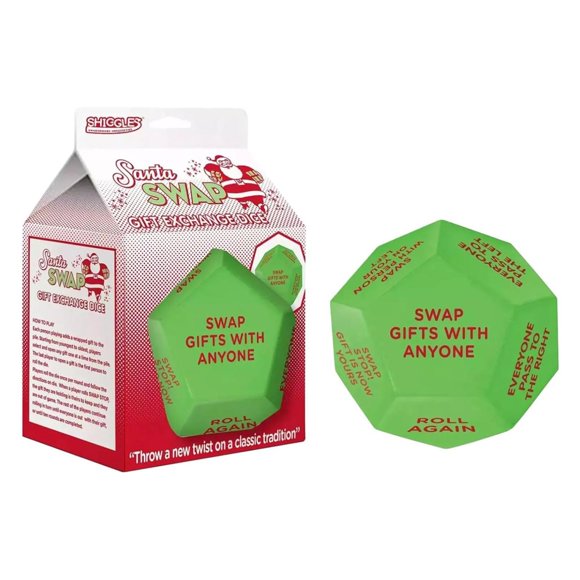 Clearance! Santa Swap Gift Exchange Dice 2025 New Exchange Dice Game Exchange Dice Game 12 Different Sides 3*3*3in High Density Food Grade Pu Material Christmas Gr Chess & Card Game Toys,Green