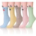 thumbnail image 1 of LAICAIW Womens Soft Cute Funny Animal Designe Microfiber Slipper Socks Cozy Fuzzy Winter Warm Socks, 1 of 6
