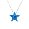 thumbnail image 2 of QQTDFG 1 Pc 925 Sterling Silver Choker Opal Necklace Star Pendant Necklace Body Jewelry-Blue-10.5mm by 10.5mm, 2 of 9