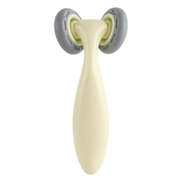 Rodillo de masaje facial, rodillo 3D, lifting de piel, rotación de 360 grados, cara delgada, forma de Y V amarillo
