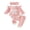 Pink, variant on RUINIXCW Baby Girl 'Little Sister' 3-Piece Outfit Ruffle Sleeves Romper Pants Bow Headband