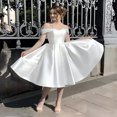 thumbnail image 2 of JUNWELL Robe de Mariée Courte Vestidos de Novia Épaules Dénudées Robe de Mariée Dentelle Dos Simple Satin Robes de Bal, 2 of 7