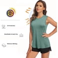 thumbnail image 3 of Pinspark Womens Crew Neck Workout Tops Quick Dry Yoga Tank Top Sleeveless Lightweight Athletic Shirt 3 Pack, 3 of 6