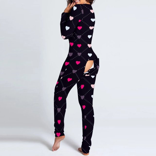 Mono de pijama Sexy para mujer, traje de espalda, trasero, trasero abierto, mono de rayas de cebra, monos estampados, ropa de estar por casa para el Día de San Valentín