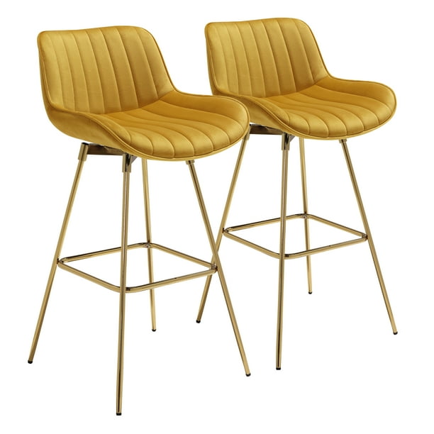 Art Leon Counter Height Bar Stools, 26" Height Swivel Velvet, Island