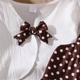 thumbnail image 4 of ZXLBBD Girls' Elegant Summer Polka Dot High Waist Sleeveless Dress with Long Sleeve Cardigan Fashion Party Wedding Clothing Sets,Brown,Size 10 Y-11 Y, 4 of 7