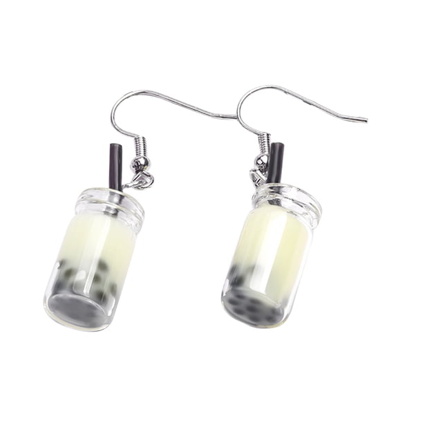 Qarigey 1 par de pendientes de comida de té de la leche divertidos y elegantes joyas estéticas gotas accesorio de moda regalos de recuerdo de Type1 NO1