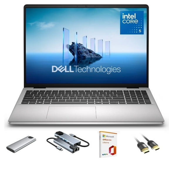 Dell 16" Touchscreen Laptop, Business & Student Laptop Computer, w/ Office Lifetime Win 11 Home, Intel Core 5 120U, 16GB RAM, 1TB SSD, Copilot AI, Mytrix 3-in-1 External Storage, WiFi 6, Keypad, HDMI
