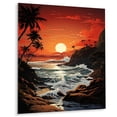 thumbnail image 2 of Designart "Papercut of a Crimson Beach Sunset II" Landscape & Nature Metal Art Living Room, 2 of 5