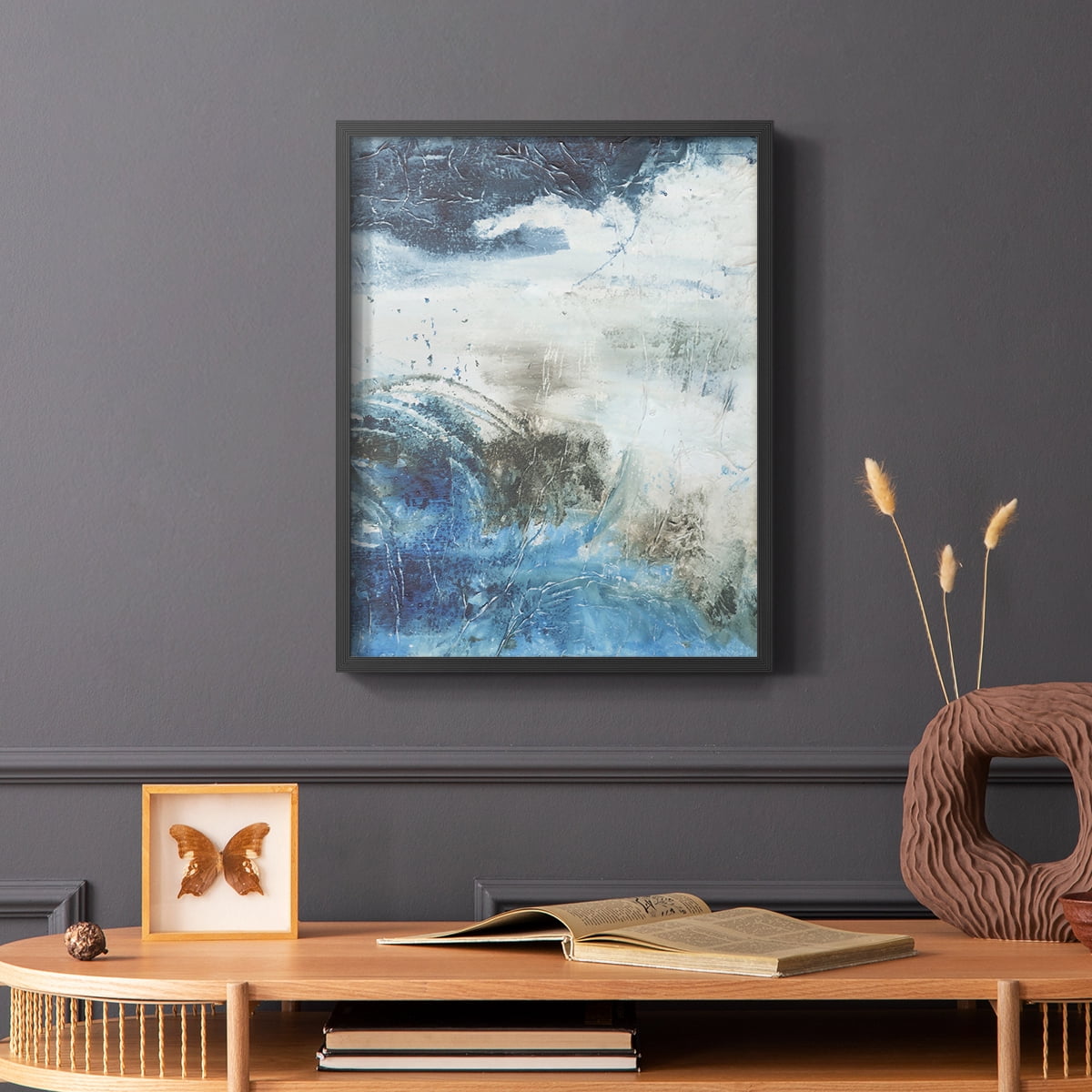 Coastal Seas I Framed Print in Black Solid Wood Framed Print No Nail Hanging