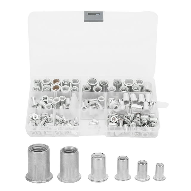 Tuerca de inserción, 165 piezas/caja Juego de tuercas remachables de aluminio Tuerca remachable confiable y duradera