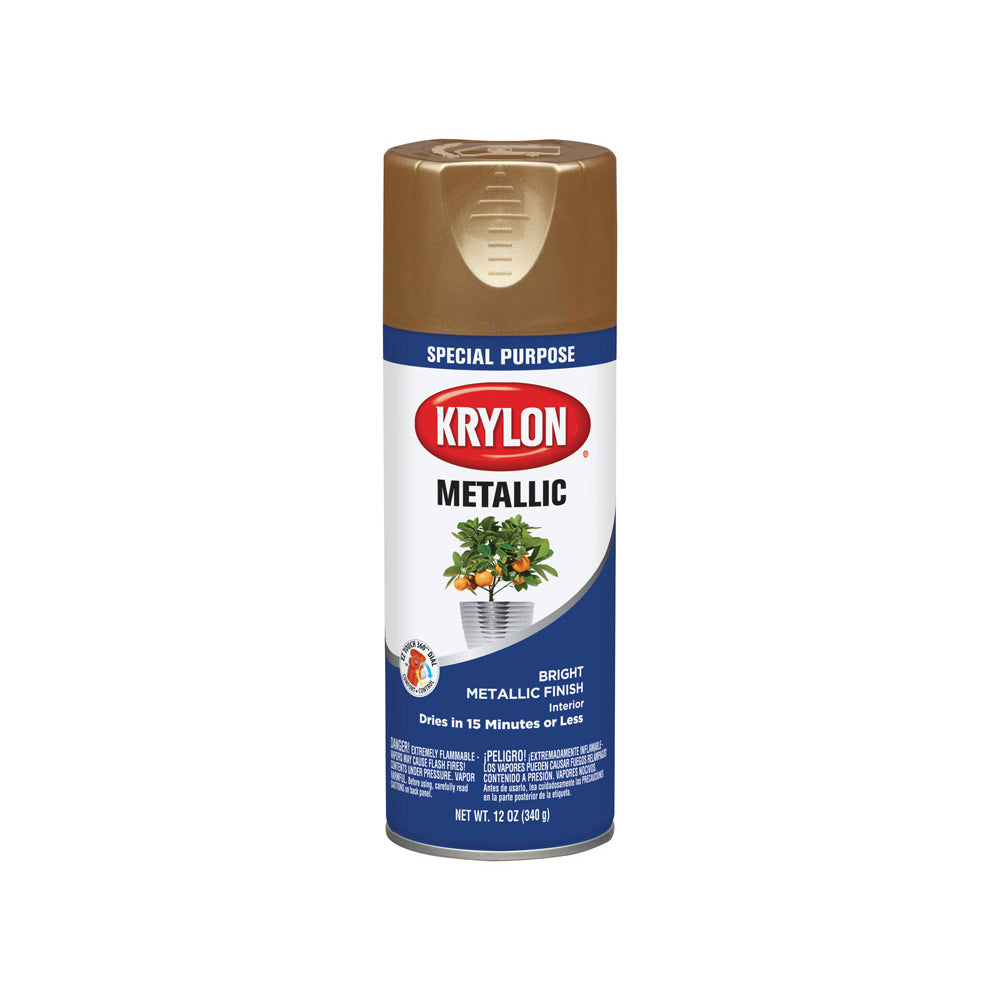 Krylon Krylon 1708 Special Purpose Metallic Spray Paint, Brass, 12 Oz