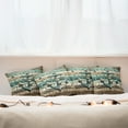 thumbnail image 4 of Ambesonne Nautical Throw Pillow Cover Pack of 4, Rustic Anchor Wooden Look, 4 Pcs-28" x 28", Teal Seafoam Pale Brown, 4 of 5