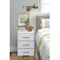 thumbnail image 6 of Finch Belmont Contemporary Nightstand End Table with 3 Drawers, White, 6 of 12