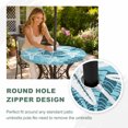 thumbnail image 4 of Round Outdoor Tablecloth with Umbrella Hole and Zipper, Slate Blue Starfish Tablecloth with Elastic Waterproof, Coral Shell Ocean Vintage Coastal Patio Table Covers for 36" - 44" Picnic Pool Tables, 4 of 9