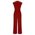 thumbnail image 5 of Byworldtasic Women's Summer Pants Dressy Casual Jumpsuits One Piece Outfits Sleeveless Wide Leg Rompers, 5 of 5