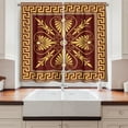 thumbnail image 2 of Ambesonne Greek Kitchen Curtains, Old Fashioned Frame Design, 55"x45", Yellow and Ruby, 2 of 3