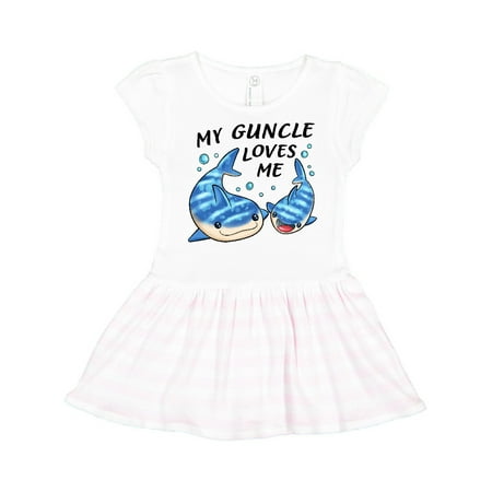 

Inktastic My Guncle Loves Me- whale shark Gift Toddler Girl Dress