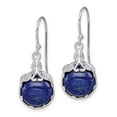 thumbnail image 2 of FB Jewels Sterling Silver Rhodium-plated w/Lapis Lazuli Shepherd Hook Earrings, 2 of 3