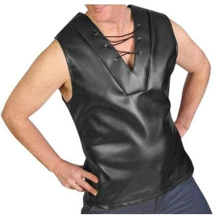 Tv Reporter Bruno Black Faux Leather Costume Vest