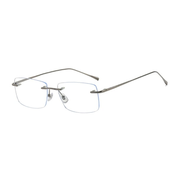 Gafas Sin Marco Ultraligeras Sin Montura Elegantes Para Hombres Y Mujeres, Gafas Versátiles De Color Gris