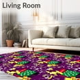 thumbnail image 2 of ODIKA 6'x9' Machine Washable Non-Slip Area Rug, Festive Gift Box Door with Ribbon Bow Design Holiday Welcome High Traffic Rug, Purple, 628171, 2 of 7