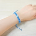 thumbnail image 2 of Woven Friendship Bracelets for Teen Girls Adjustable Braided Wrap Bracelets Boho String Bracelets for Women Men (Blue Rope-Letter E), 2 of 6