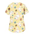 thumbnail image 4 of OIOLOYJM Easter Scrub Tops Women Happy Stretchy Bunny Eggs Print Tops Short Sleeve V Neck Shirt Holiday Plus Size Workwear Uniforms with Pockets Mint Green 5XL, 4 of 5