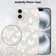 thumbnail image 5 of Funda de teléfono MZELQ para iPhone 16 de silicona con forma de mariposa, color blanco, 5 of 6