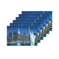 thumbnail image 4 of MKHERT Statue of Liberty with NYC New York City Cityscape at Night USA Placemats Table Mats for Dining Room Kitchen Table Decoration 12x18 inch,Set of 6, 4 of 4