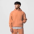 thumbnail image 5 of Conjunto de sudaderas deportivas para hombre, trajes de 2 piezas, trajes de chándal con capucha, chaqueta y pantalones deportivos informales (naranja), 5 of 5