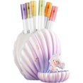 thumbnail image 1 of Pen Holder for Desk, Cute Desk Decor, Pencil Cup Holder Desk Stationery Makeup Brush Organizer for Office, Classroom, Home, Gift for Kids, Purple, 1 of 5