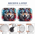 thumbnail image 5 of Kdxio Tie-Dye Wolf Head Print 2-Piece Sun Shade Front Windshield - Foldable Car Front Window Sunshades for Most Sedans SUV Truck, 5 of 6