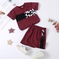 thumbnail image 3 of Vedolay 2 Piece Shorts Sets For Girl Girl's 2 Piece Outfit Sleeveless Tank Top and Graphic Print Colorblock Shorts Set,Red 18-24 Months, 3 of 4