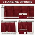 thumbnail image 2 of DriftAway Pinch Pleat Valance for Kitchen Window Blackout Faux Linen Textured Solid Beige Valance for Living Room 16 Inch Farmhouse Linen Curtain Valance Window Treatment Back Tab 52x16 Red Valance, 2 of 9