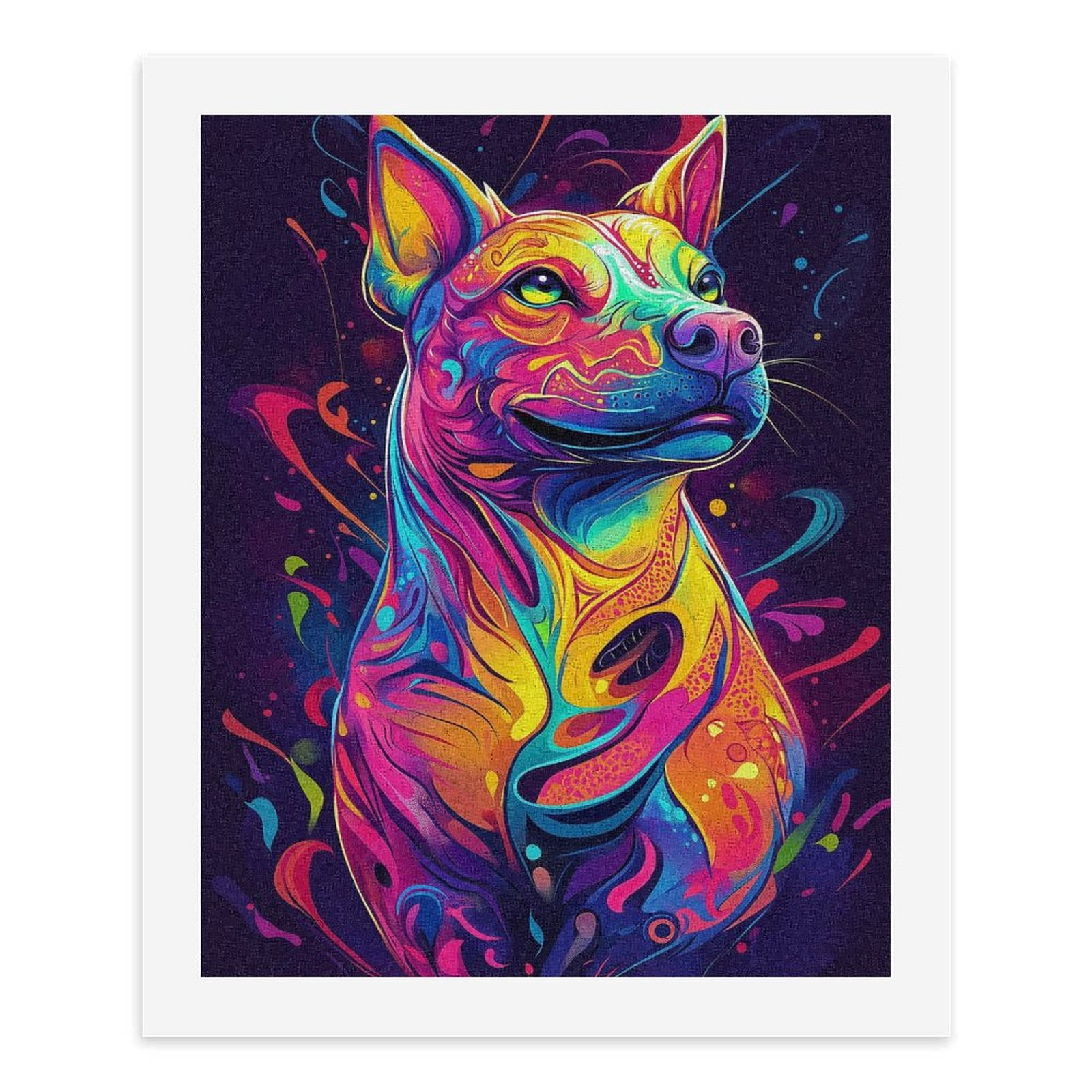 Paint By Numbers Kit for Adults Beginner - DIY Colorful Abstract Dog Art Canvas Painting Kits for Adults, Frameless Paint By Number for Adults for Home Wall Decor 16x20 Inch