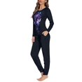 thumbnail image 2 of SCRAWLGOD Rose Butterfly Pjs Women Pajamas Set of 2 Lounge Set Long Sleeve Sleepwear Crewneck Graphic Pjs Sets for Women Size 3XL Breathable Nightwear Set Women, 2 of 6