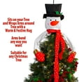 thumbnail image 3 of Snowman Christmas Tree Topper - Whimsical Holiday Decoration And Ornament Compatible With Home, Office - Stuffed Polyester Winter Character With Top H, 3 of 5