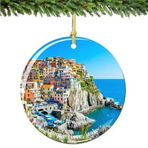 cinque terre italy christmas ornament, porcelain 2.75 inch italian christmas ornaments