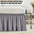 thumbnail image 3 of Deago Wrap Around Bed Skirt Three Fabric Sides Elastic Dust Ruffled 16 Inch Tailored Drop,Easy to Install Fade Resistant-Gray, Queen, 3 of 6