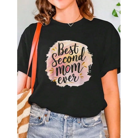 Heartfelt 'Best Second Mom Ever' T-Shirt, Thoughtful Mother's Day Gift for Stepmom, Bonus Mom, or Godmother, Cute Women's Appreciation Tee