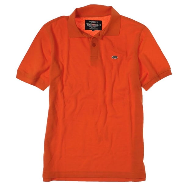 Ecko Unltd. Polo de rugby de color sólido Wallburner para hombre, naranja, pequeño