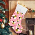 thumbnail image 5 of Coolnut Christmas Stockings Flying Bees with Hearts on A Pink 1Pack 17" Xmas Fireplace Santa Socks Christmas Tree Hanging Stocking Socks for Christmas Holiday Gift Decor, 5 of 6