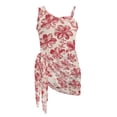 thumbnail image 6 of POLERO Girls' One-Piece Swimsuit with Mesh Cover-Up Skirt - Red Hibiscus Floral Print, Quick Dry & Adjustable Straps for Beach Vacation, Pool Days, 6 of 10