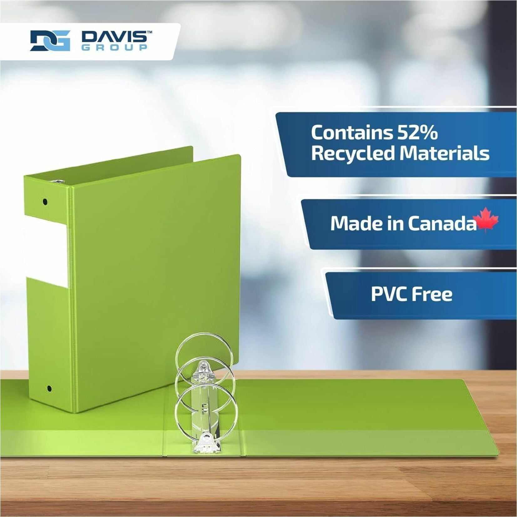 Davis Group Premium Economy, Round Ring, Binder, 6 Pack (Lime Green, 3")