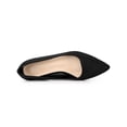 thumbnail image 4 of BLISSFUL STEP Women's Shoes Pointy Toe Slip-on Faux Suede Block Heel Pumps  Black 10, 4 of 8